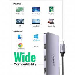 Multifunctional adapter Ugreen CM179 Gray (40873)