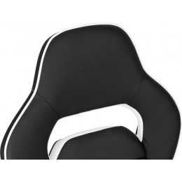 Oyun kreslosu 2E GAMING HEBI, PU Leather, Foldable Armrests, black-white (2E-GC-HEB-BKWT)