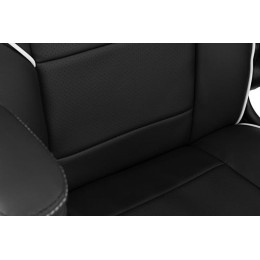 Oyun kreslosu 2E GAMING HEBI, PU Leather, Foldable Armrests, black-white (2E-GC-HEB-BKWT)