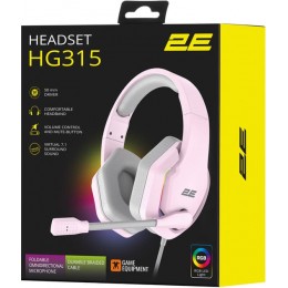 Игровая гарнитура 2E HG315 RGB USB 7.1 Pink (2E-HG315PK-7.1)