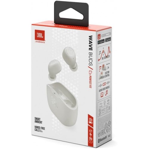 Simsiz qulaqlıq JBL Wave Buds White (JBLWBUDSWHT)