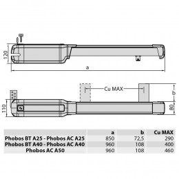 Yelləncək qapılar üçün avtomatlaşdırma BFT PHOBOS AC A50 230V KIT FOR SWING GATE
