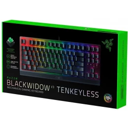 Игровая Клавиатура Razer BlackWidow V3 TKL 87key, Green Switch, USB-A, EN/RU, RGB, black (RZ03-03490700-R3R1)