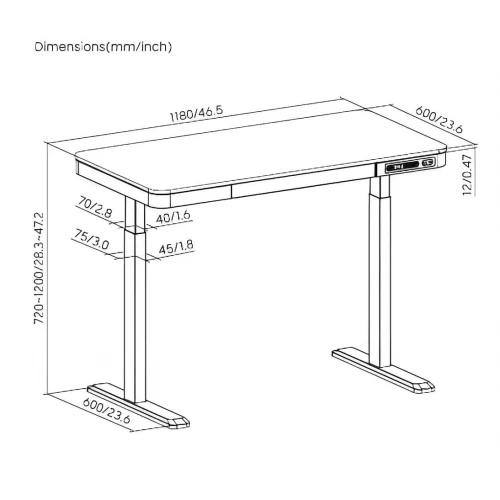 Стол компьютерный 2E CE218D-MOTORIZED с регулировкой высоты