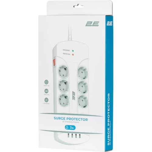 Сетевой фильтр 2E SP815M3USBWH